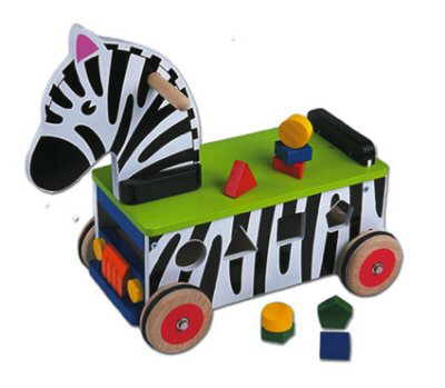 ride on zebra with shape sorter